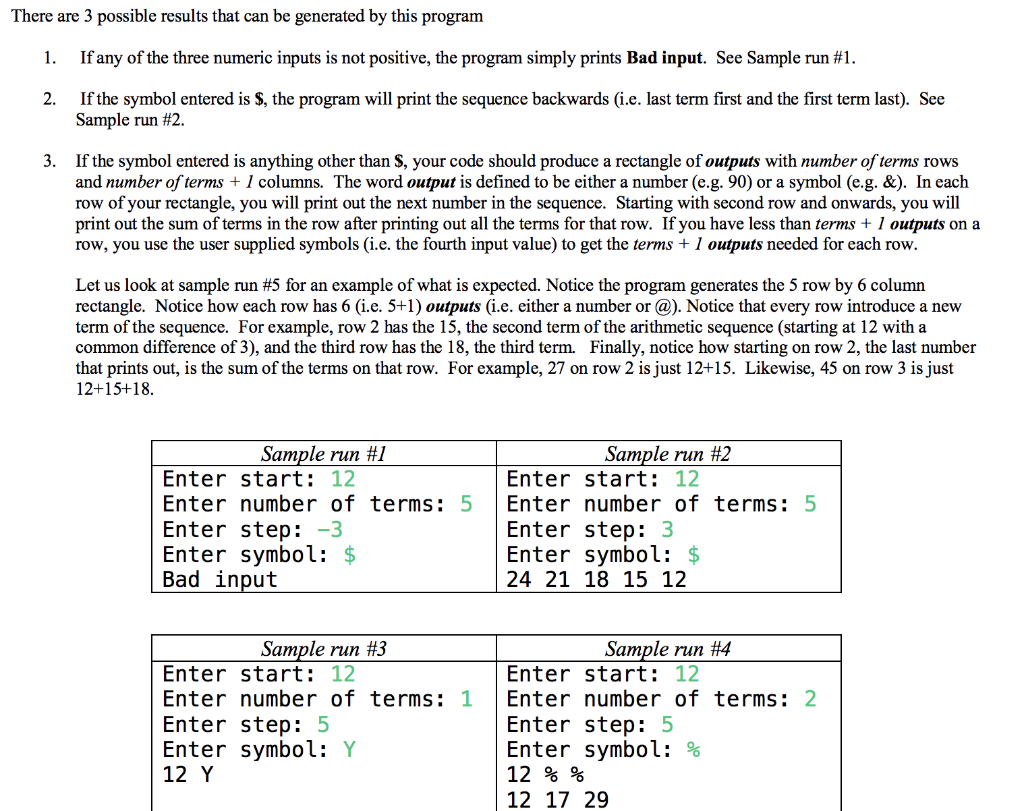 Solved For example, the following is an arithmetic sequence | Chegg.com