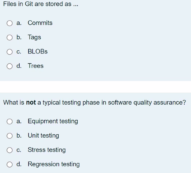 Solved Files In Git Are Stored As ... A. Commits B. Tags C. | Chegg.com