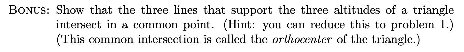 Solved BONUS: Show that the three lines that support the | Chegg.com