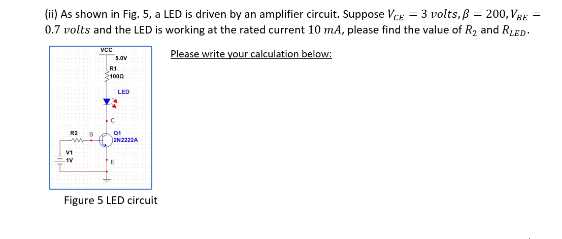 Solved (ii) As shown in Fig. 5, a LED is driven by an | Chegg.com