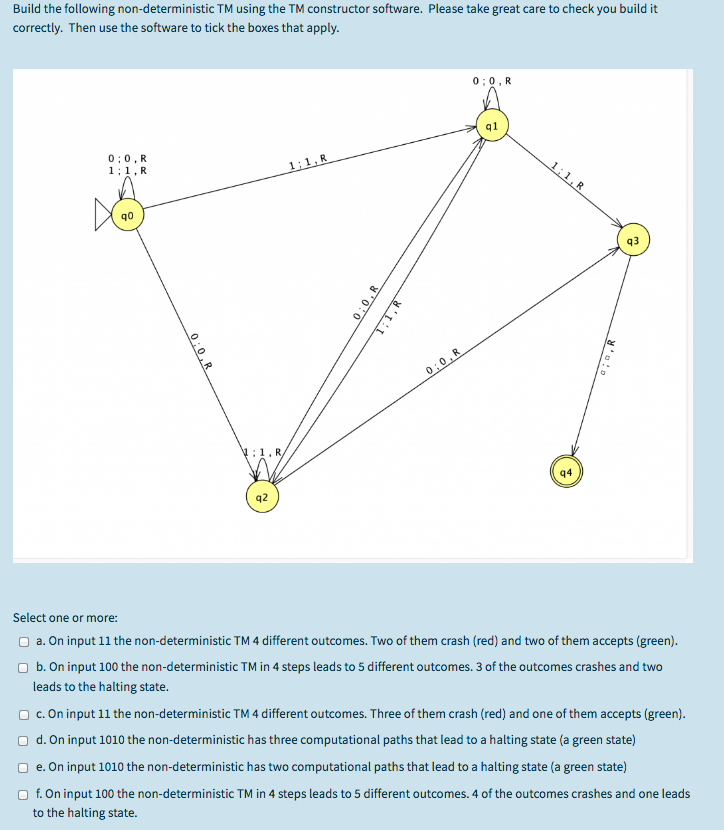Solved Build the following non-deterministic TM using the TM | Chegg.com