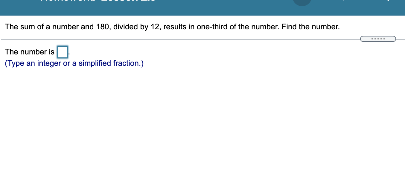 solved-the-sum-of-a-number-and-180-divided-by-12-results-chegg