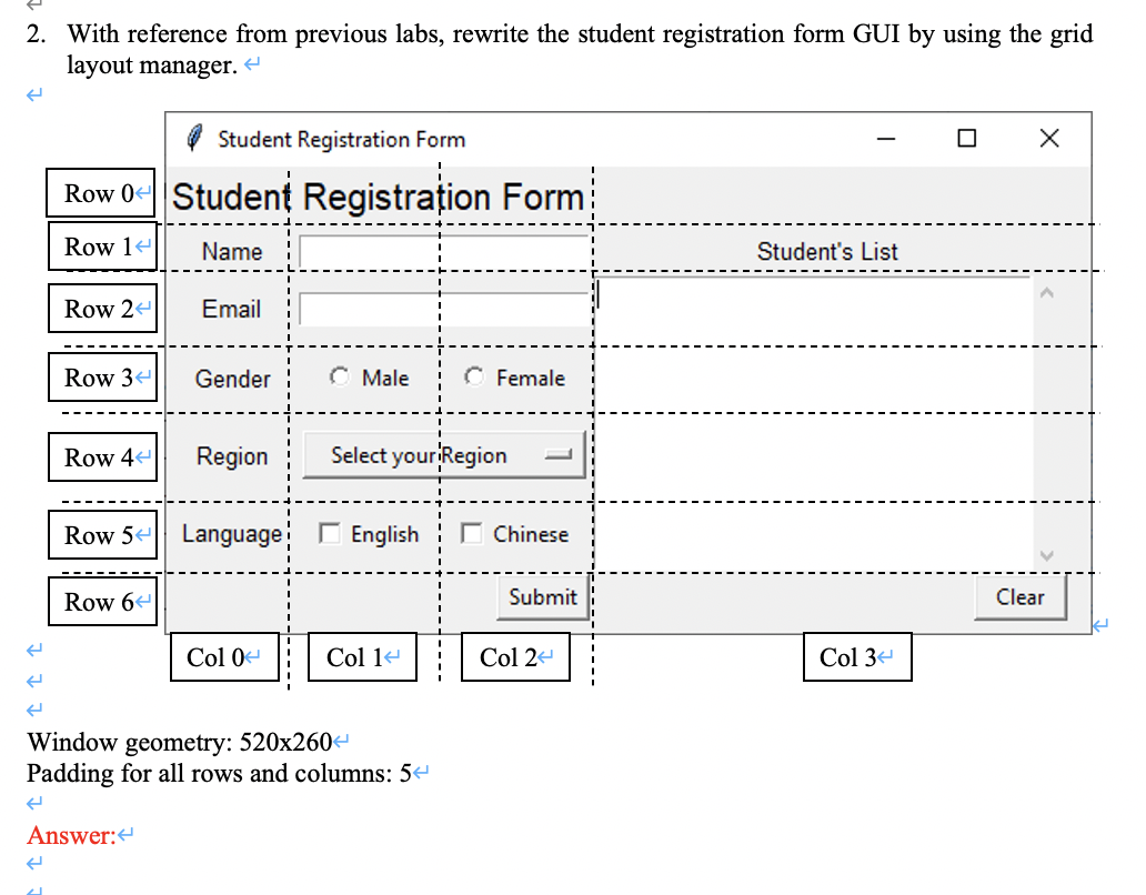 Solved TASK: 1. Create the following Review Form GUI by | Chegg.com