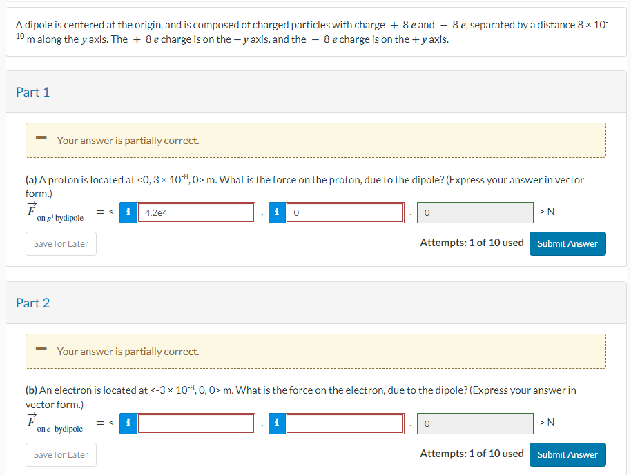 Solved A dipole is centered at the origin, and is composed | Chegg.com