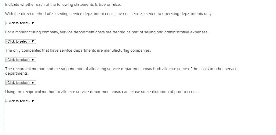Solved Indicate whether each of the following statements is | Chegg.com
