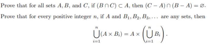 Solved Prove That For All Sets A,B, And C, If (B∩C)⊂A, Then | Chegg.com