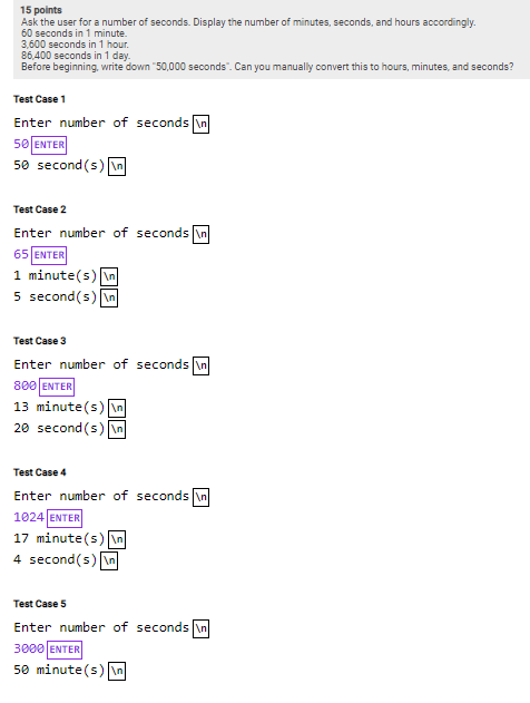 Convert 4 minutes and 20 clearance seconds