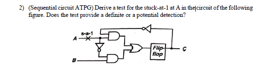 Solved (Sequential circuit ATPG) Derive a test for the | Chegg.com