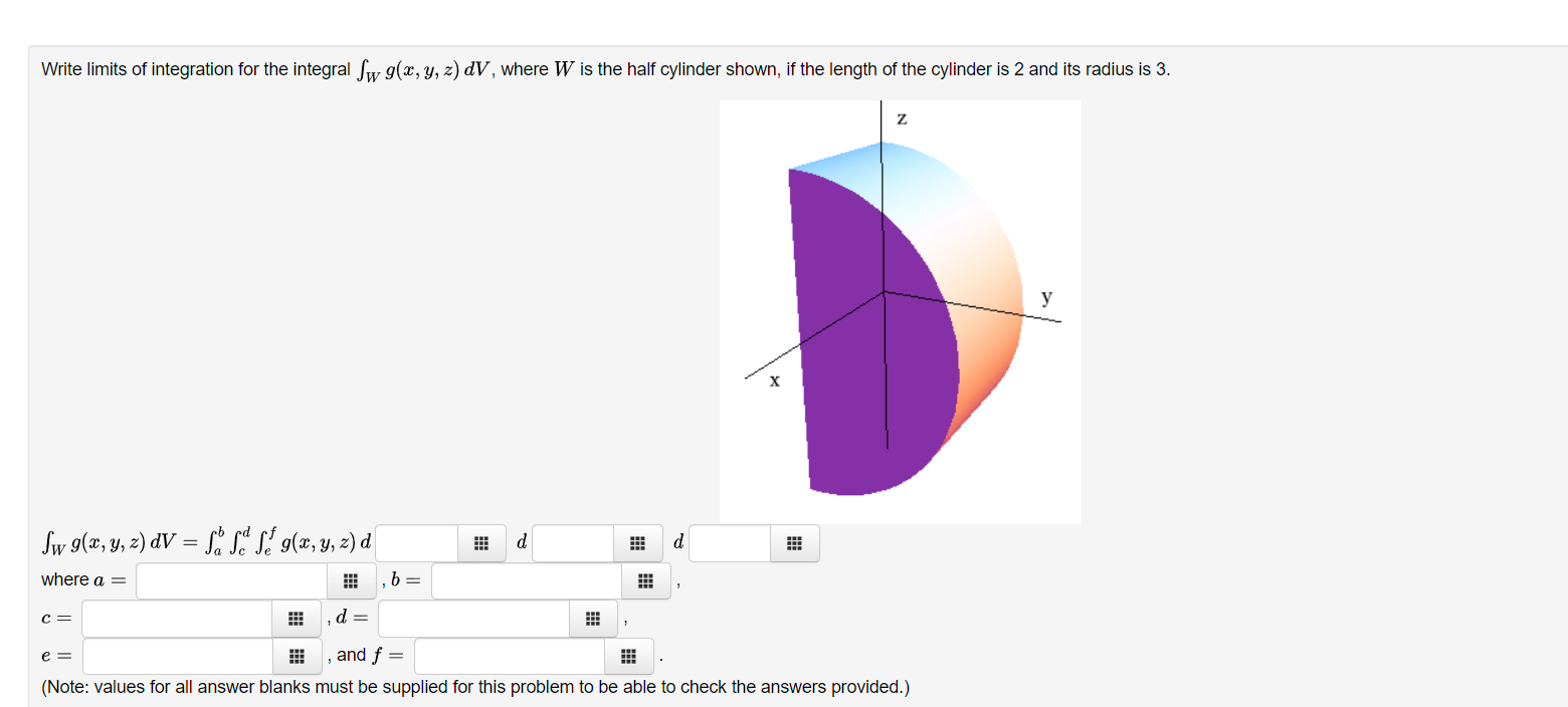 Solved Wg X Y Z Dv ∫ab∫cd∫efg X Y Z