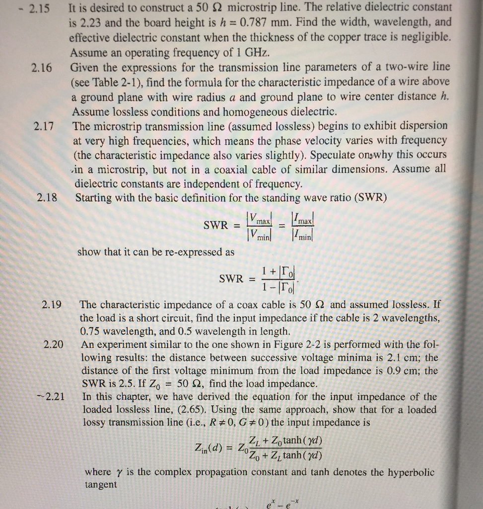Solved It is desired to construct a 50 ? microstrip line. | Chegg.com