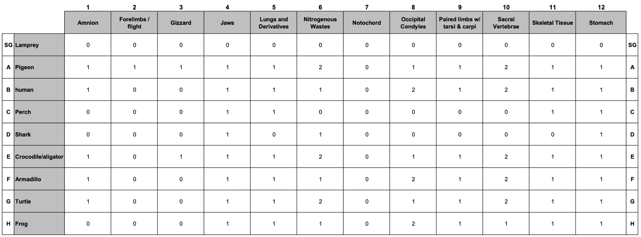 Solved Please Help Me Build A Cladogram With The Following Chegg Com   PhpGEaYmD