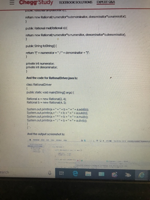 Solved Project 1 Rational Numbers Create a Rational number | Chegg.com
