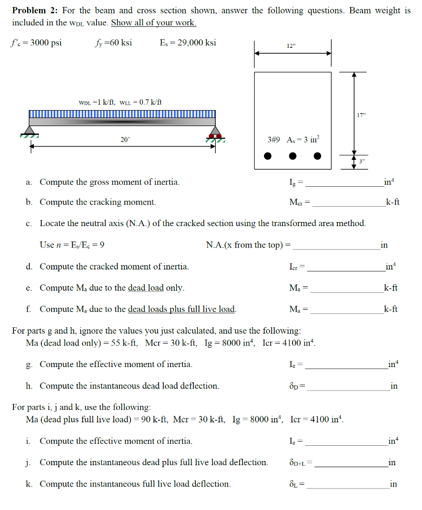 Solved Problem 2: For the beam and cross section shown, | Chegg.com
