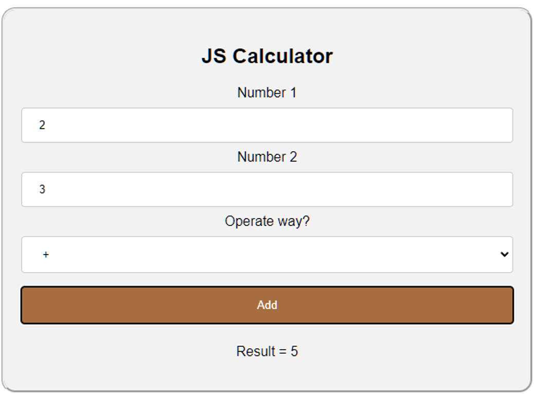 Solved Use Javascript To Create A Simple Math Calculator: | Chegg.com