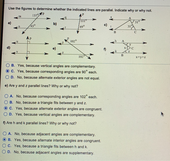 Solved Use the figures to determine whether the indicated | Chegg.com