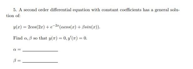 solution of second order partial differential equation with constant coefficients