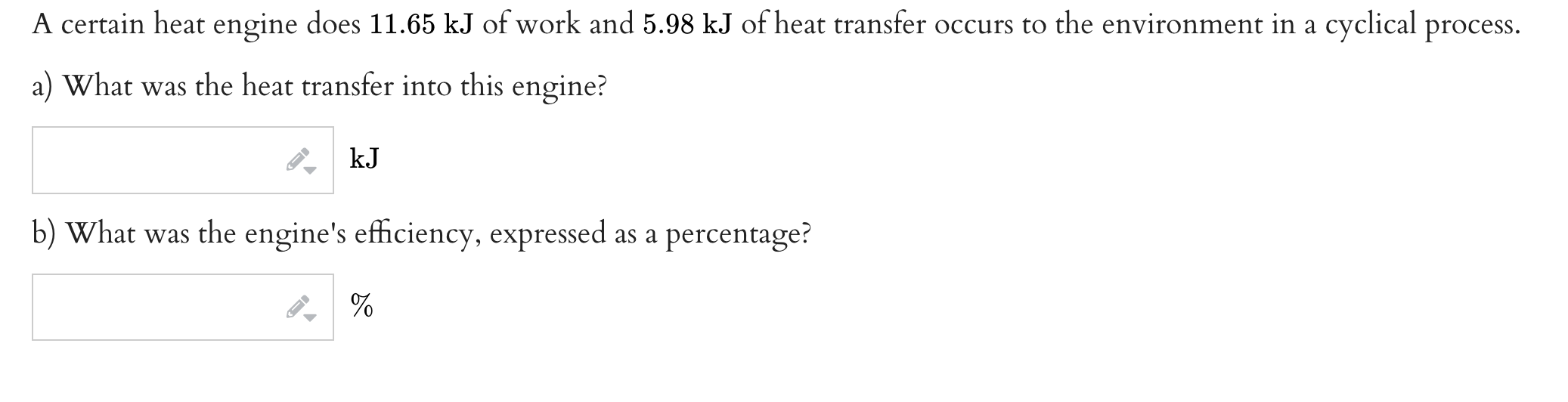 Solved With 2.84×106 J of heat transfer into this engine, a