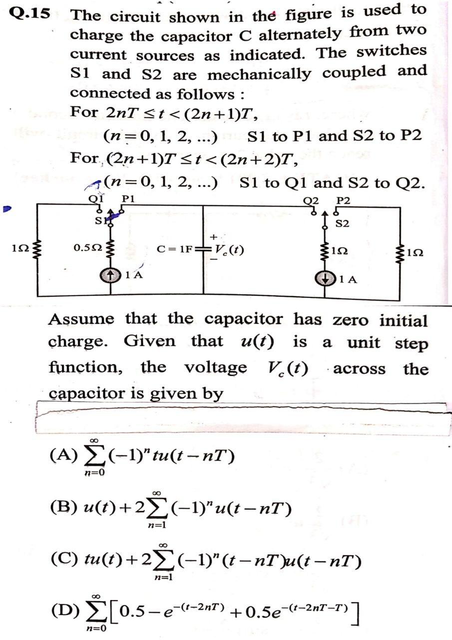Solved Q.15 The circuit shown in the figure is used to | Chegg.com
