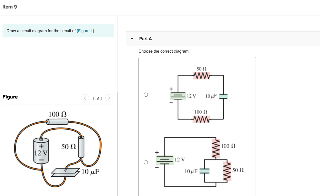 Solved Item 9 Draw A Circuit Diagram For The Circuit Of | Chegg.com