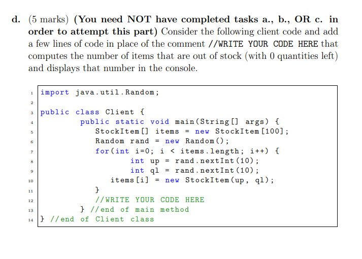 Solved Question 2 - Classes and Objects (20 marks) All | Chegg.com