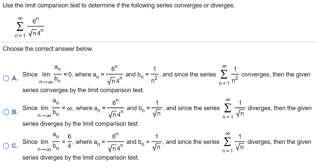 Solved Use the limit comparison test to determine if the | Chegg.com