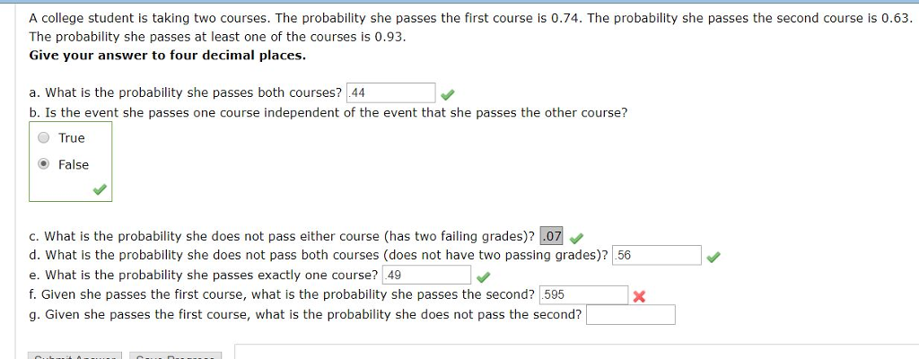 Probability Schedule Course Problem Solved A college student is taking two courses. The | Chegg.com