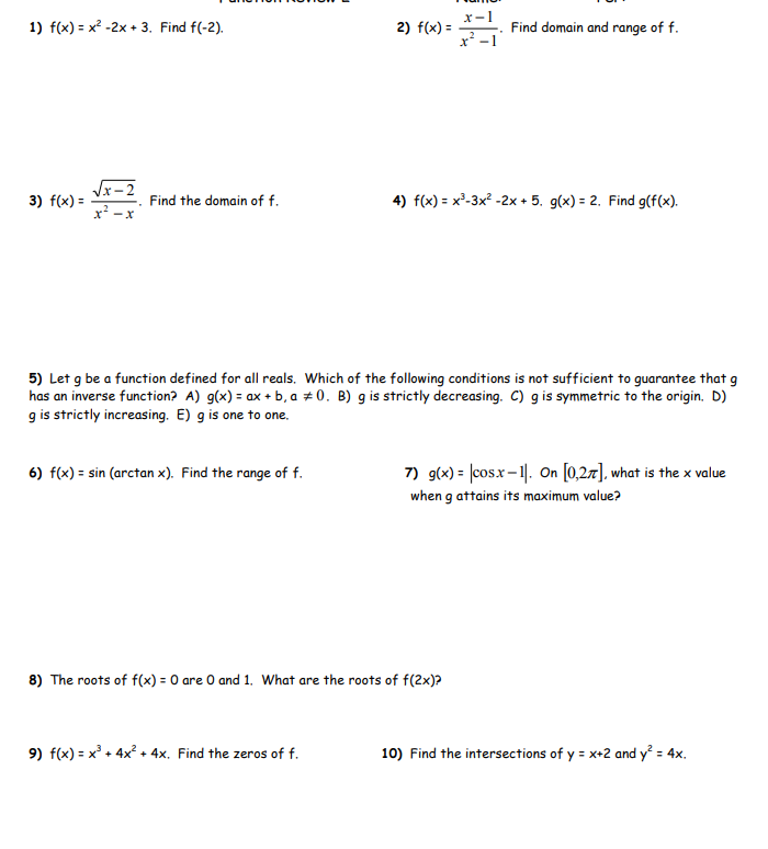 Solved 1 F X X2 2x 3 Find F 2 2 F X Fin Chegg Com