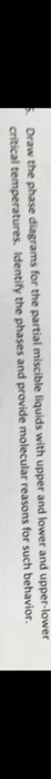 Solved Draw the phase diagrams for the partial miscible | Chegg.com