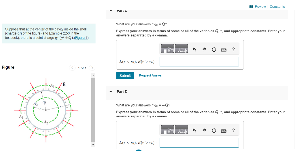 Solved Suppose that at the center of the cavity inside the | Chegg.com