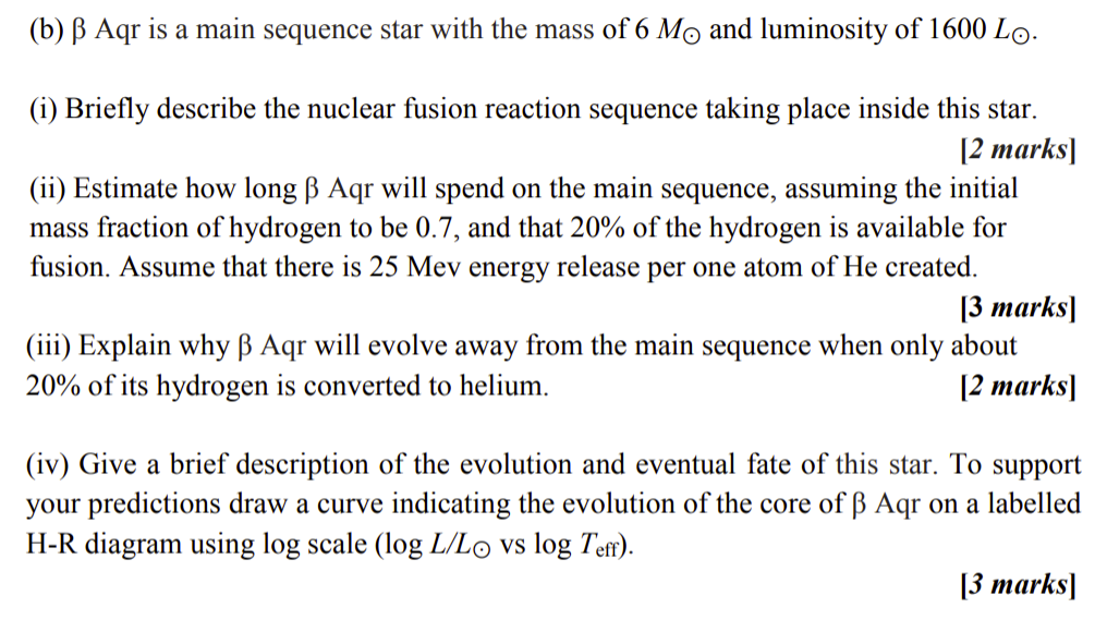 B Ss Aqr Is A Main Sequence Star With The Mass Of Chegg Com