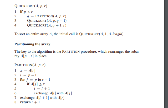 Solved 1 Quicksort Algorithm Points Using The Parti Chegg Com