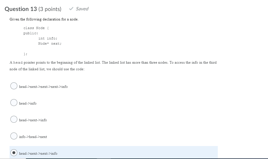 Solved Question 11 (3 points) Saved Given the following | Chegg.com