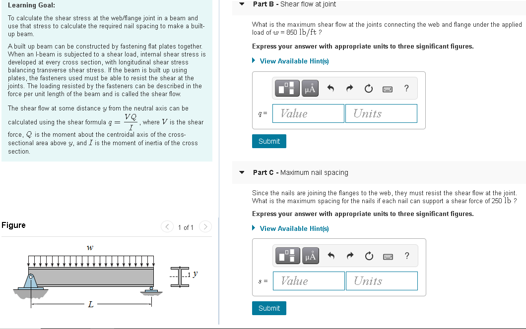 Solved Learning Goal: To calculate the shear stress at the | Chegg.com