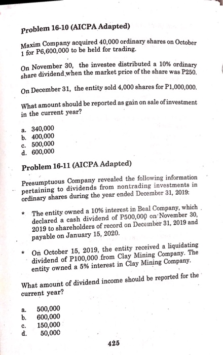 Solved Problem 16-10 (AICPA Adapted) Maxim Company Acquired | Chegg.com