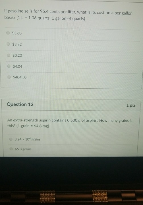 Cents Per Liter to Dollars Per Gallon