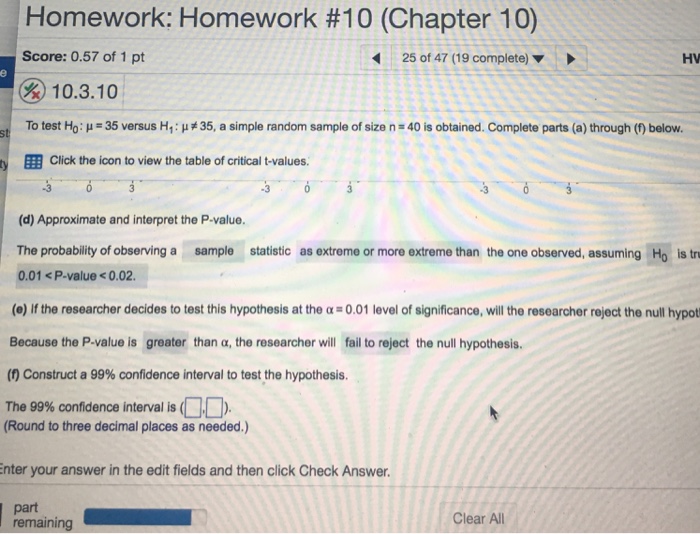 Solved Homework: Homework #10 (Chapter 10) Score: 0.57 of 1 | Chegg.com