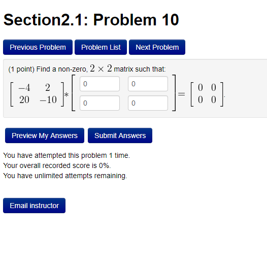 Solved Section 2.1: Problem 10 Previous Problem Problem List | Chegg.com