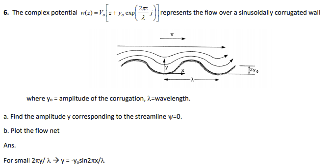 6. The complex potential w(2) =V. => [+y, cvp(25.)] | Chegg.com