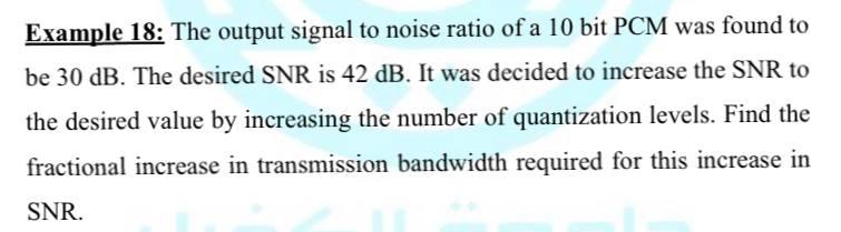 Solved Example 18: The output signal to noise ratio of a 10 | Chegg.com