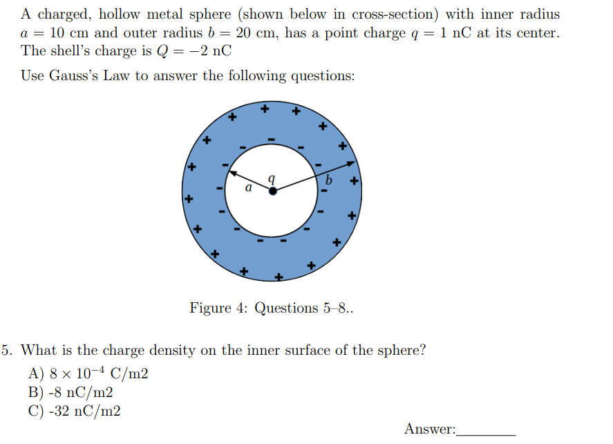 Solved = A charged, hollow metal sphere (shown below in