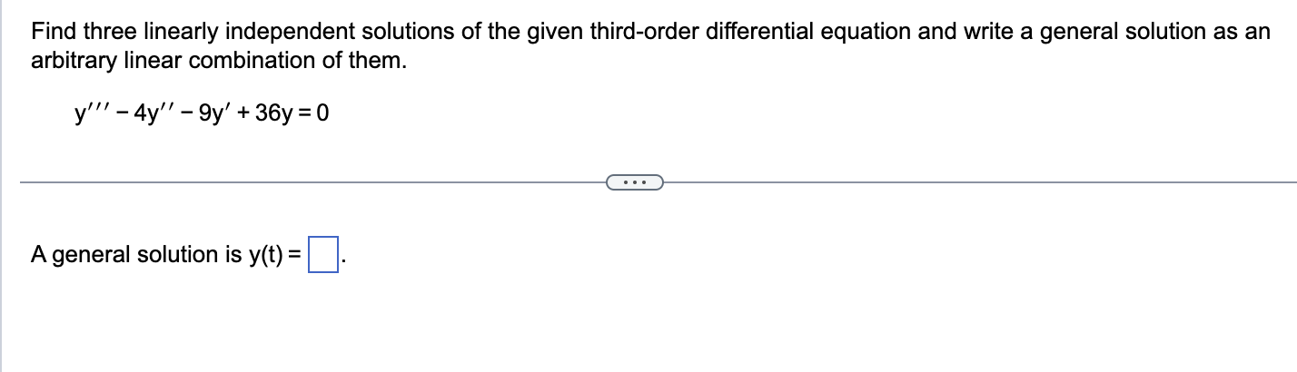 Solved Find three linearly independent solutions of the | Chegg.com