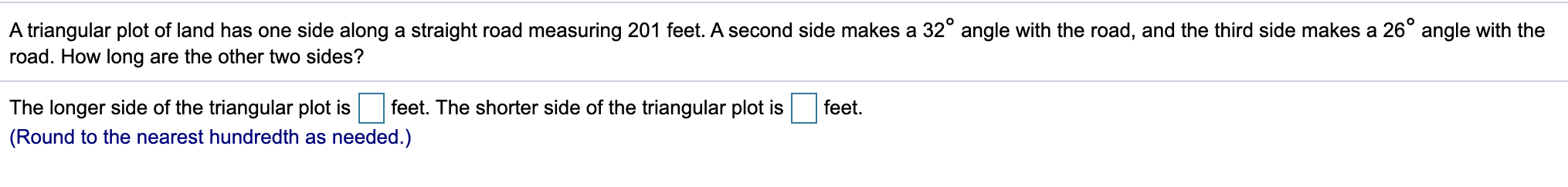 Solved A triangular plot of land has one side along a | Chegg.com