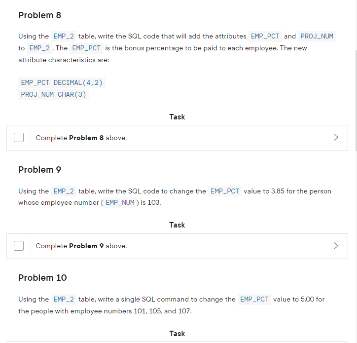 Solved Write the SQL code that will create only the table | Chegg.com