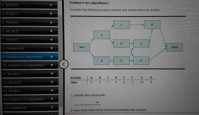 Solved Problem 9-06 (Algorithmic) Consider the following | Chegg.com