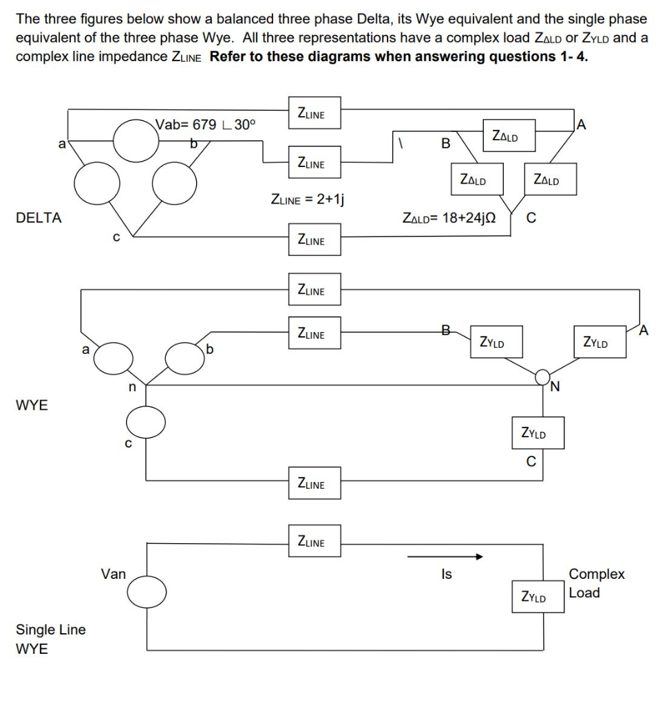 Solved The three figures below show a balanced three phase | Chegg.com