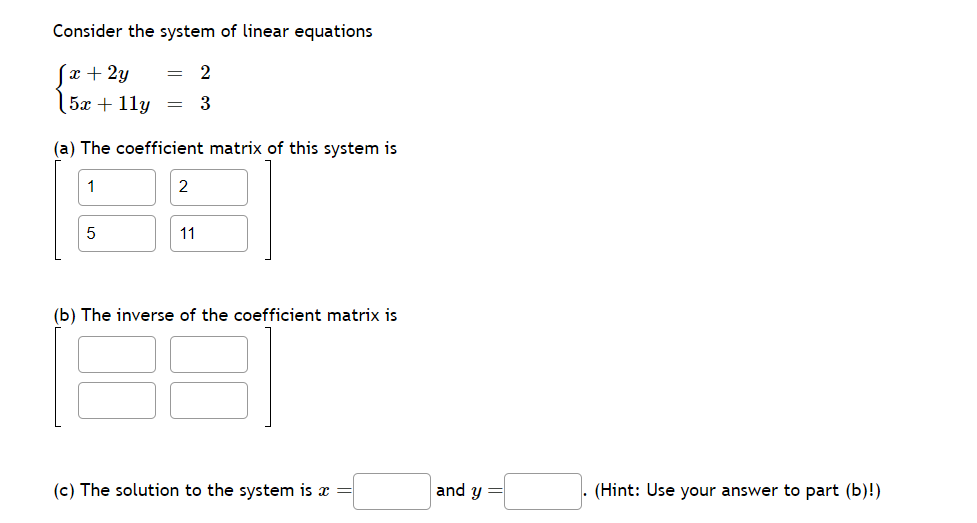 Solved Consider the system of linear equations | Chegg.com