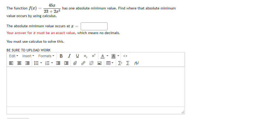 x 2 48x 2304 minimum value