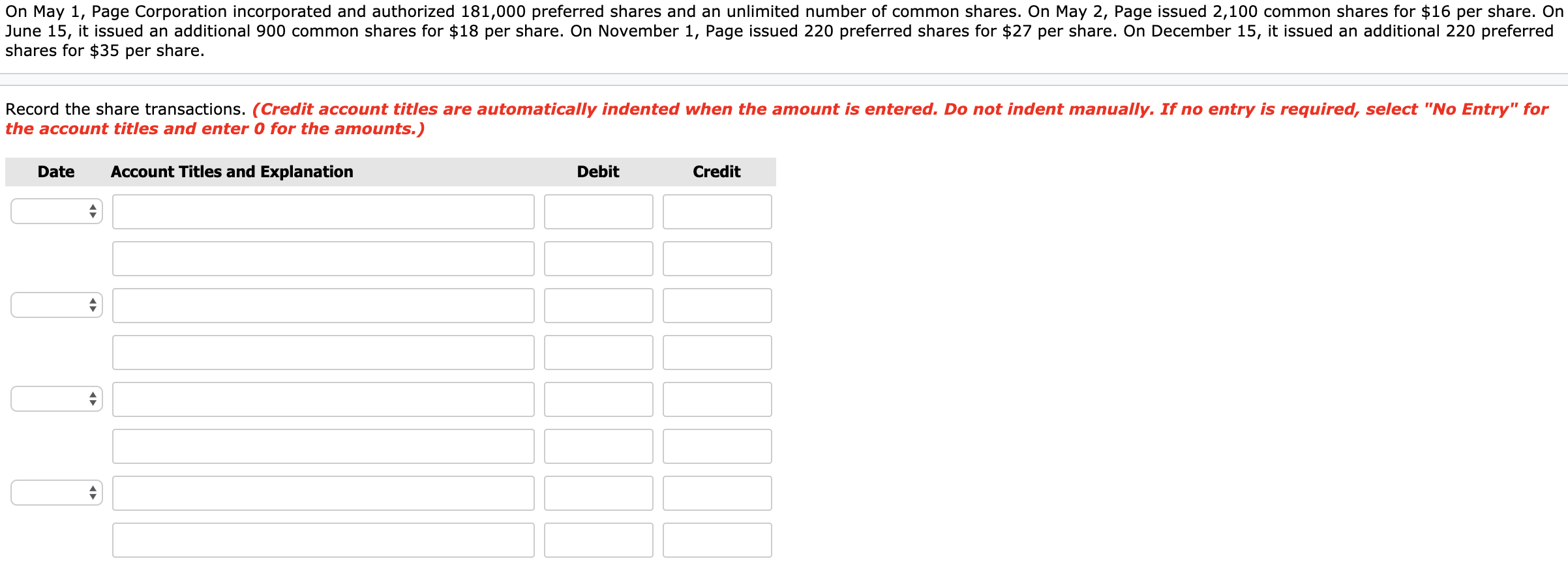 Solved On May 1, Page Corporation incorporated and | Chegg.com