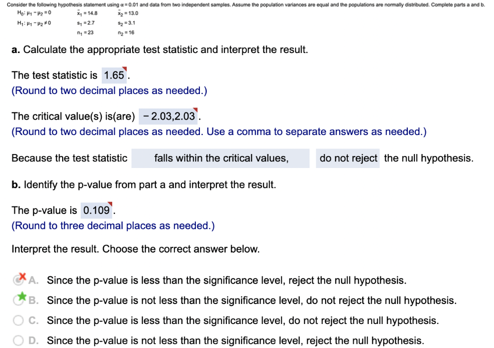 Solved Consider the following hypothesis statement using a = | Chegg.com