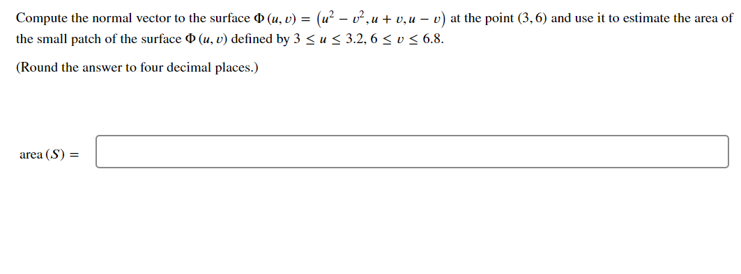 Solved Compute the normal vector to the surface | Chegg.com